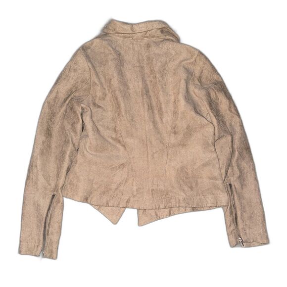Size Large Y2K Rampage Tan Faux Suede Zipper Light Jacket - Picture 2 of 2